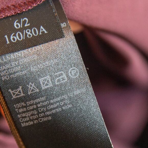 LIKE NEW All Saints Marley Red Dropwaist Minimalist Dark Shift Dress Size US 2 - Picture 6 of 7